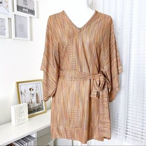 Alexis Kimono Style Mini Length Gold Dress Size XS